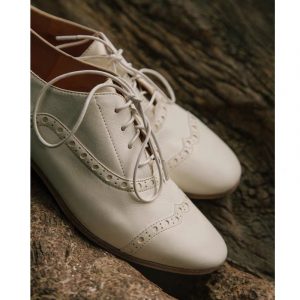 Handmade White Women Leather All Match Shoes
