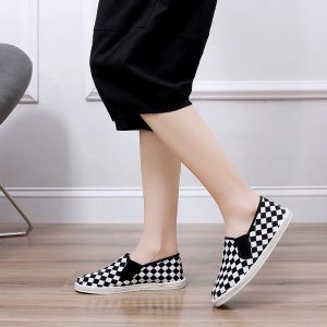 Black and white plaid Canvas