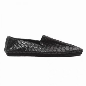 Woven Leather Zipper Shoes