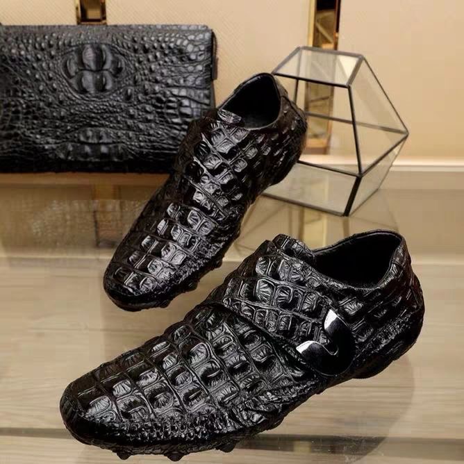 Men's Leather Crocodile Pattern Loafers - Image 3