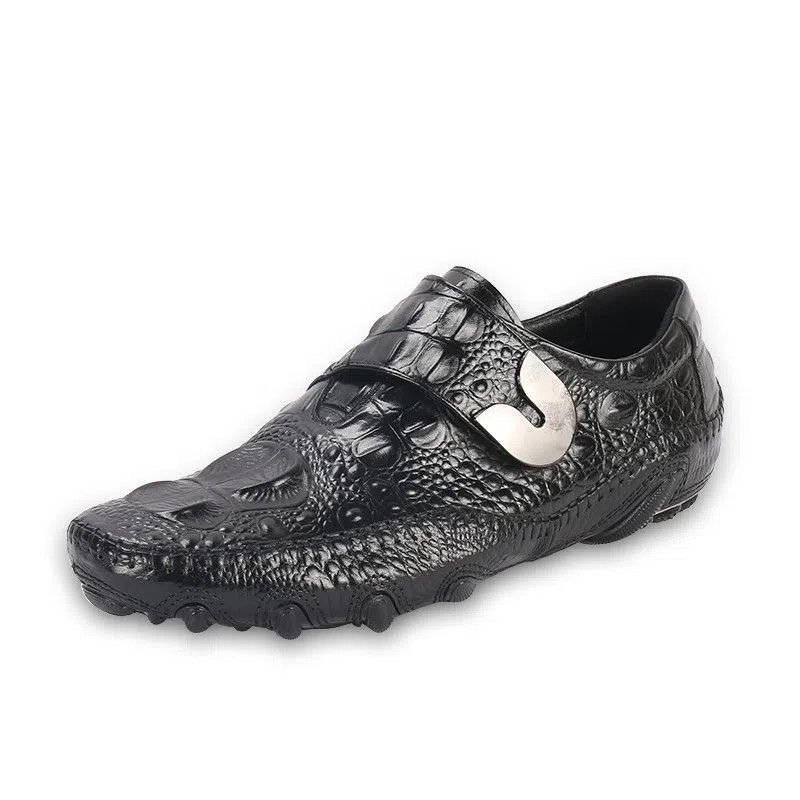 Men's Leather Crocodile Pattern Loafers - Image 7