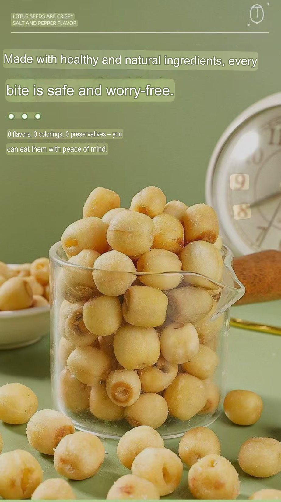 Natural Lotus Seed Crisps – Salt & Pepper Flavor - Image 2