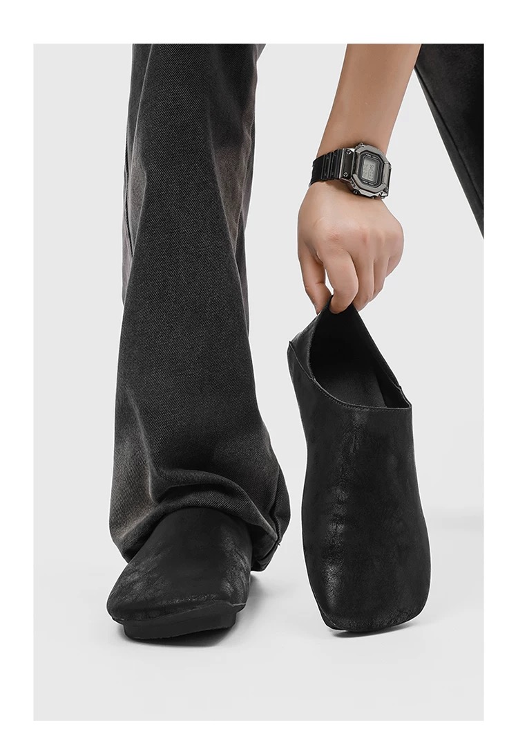 Unisex Casual Monk Style Black Leather Loafers - Image 3