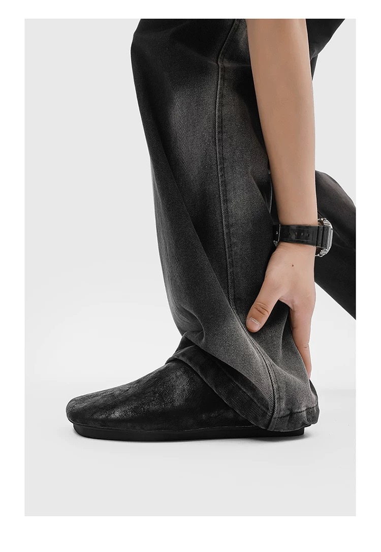 Unisex Casual Monk Style Black Leather Loafers - Image 4