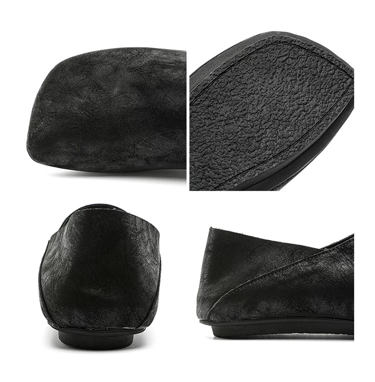 Unisex Casual Monk Style Black Leather Loafers - Image 7