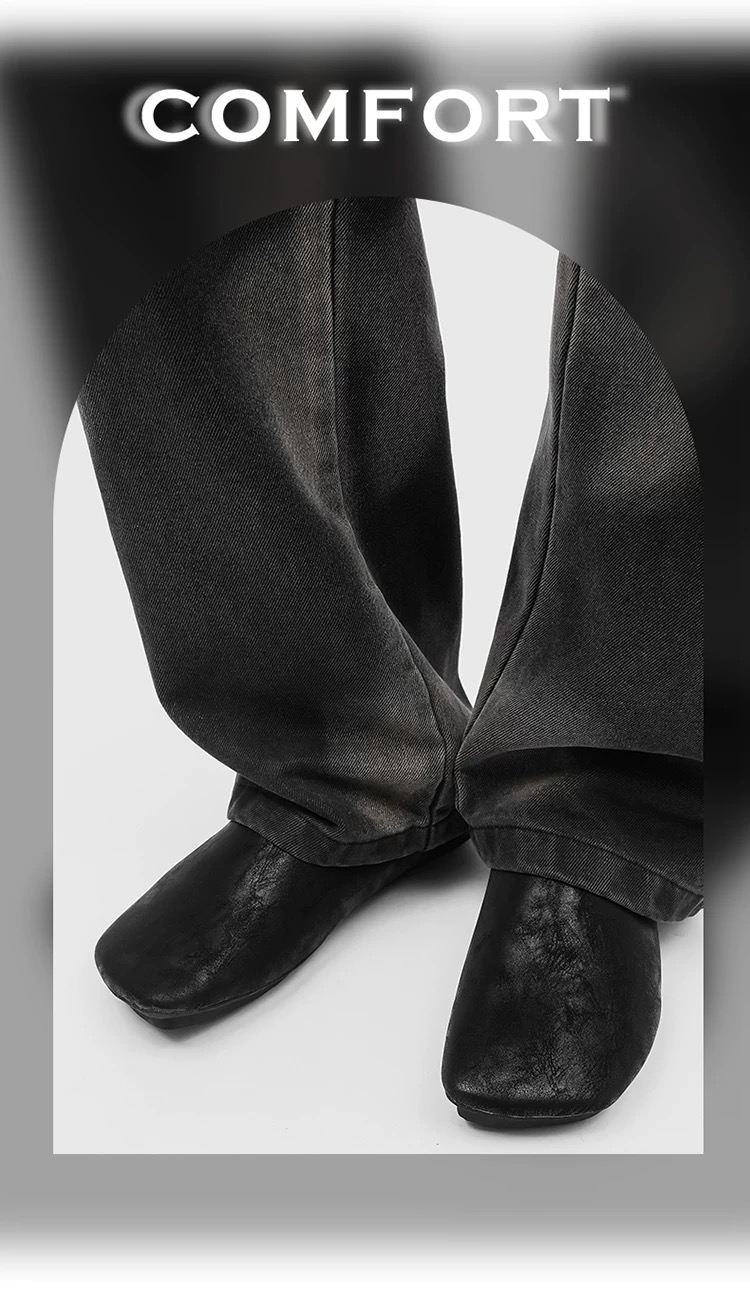 Unisex Casual Monk Style Black Leather Loafers - Image 10