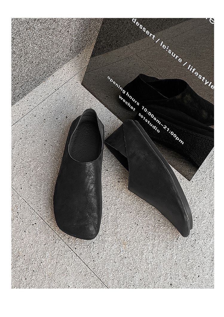 Unisex Casual Monk Style Black Leather Loafers - Image 11
